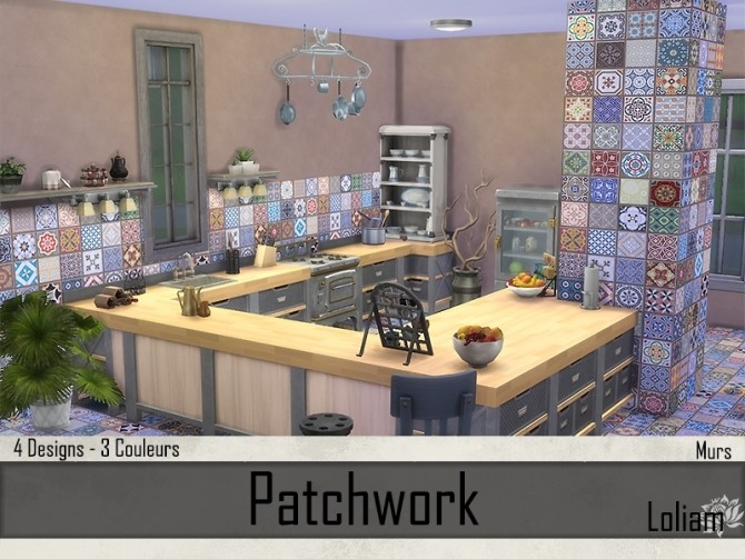 Sims 4 Patchwork walls and floors by Loliam at Sims Artists