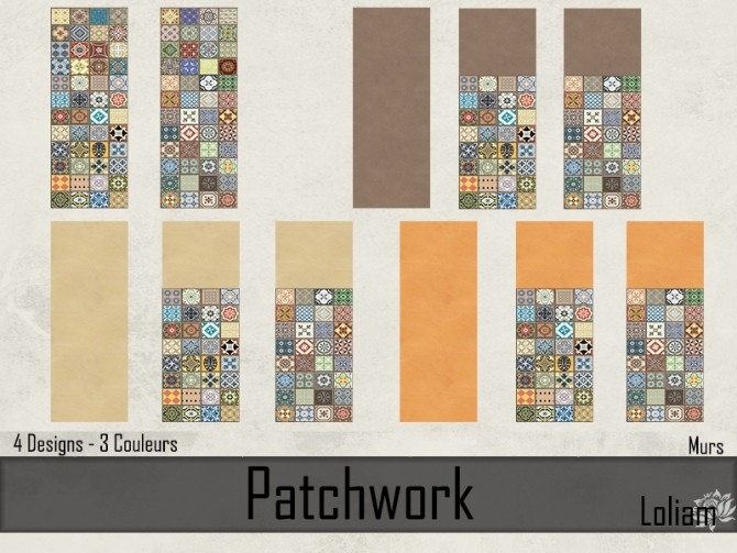 Sims 4 Patchwork walls and floors by Loliam at Sims Artists