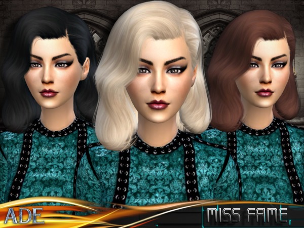 Sims 4 Miss Fame hair by Ade Darma at TSR