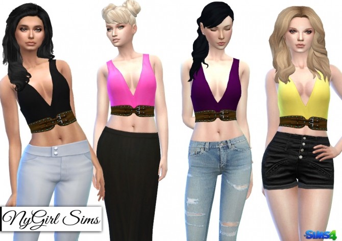 Sims 4 Crop Tank with Belt at NyGirl Sims