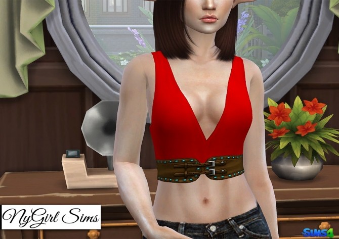 Sims 4 Crop Tank with Belt at NyGirl Sims