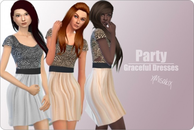 Sims 4 Graceful Dresses at xMisakix Sims
