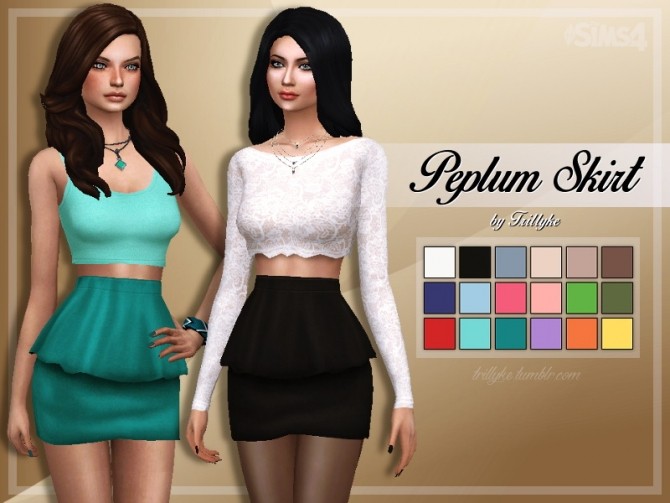 Sims 4 Peplum Skirt at Trillyke