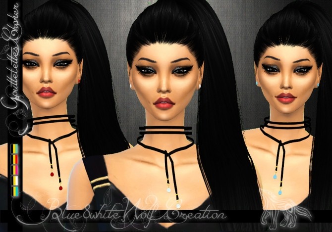Sims 4 Gouttellettes Choker by Blue8white at SimsWorkshop