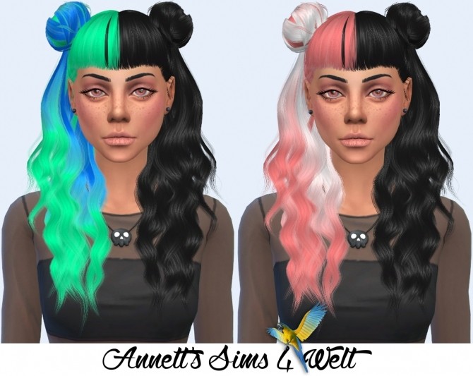 Sims 4 Leah Lillith Hair Melanie Recolors at Annett’s Sims 4 Welt