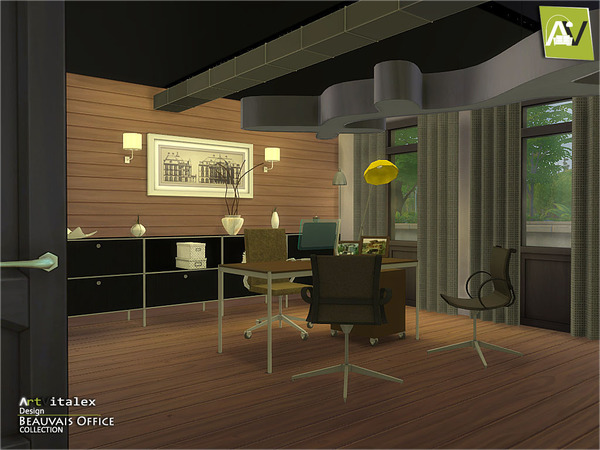 Sims 4 Beauvais Office by ArtVitalex at TSR
