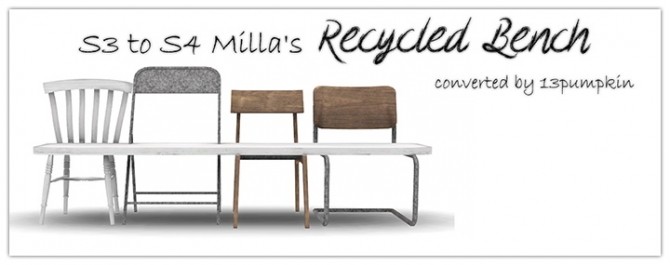 Sims 4 3t4 Millas recycled bench at 13pumpkin31