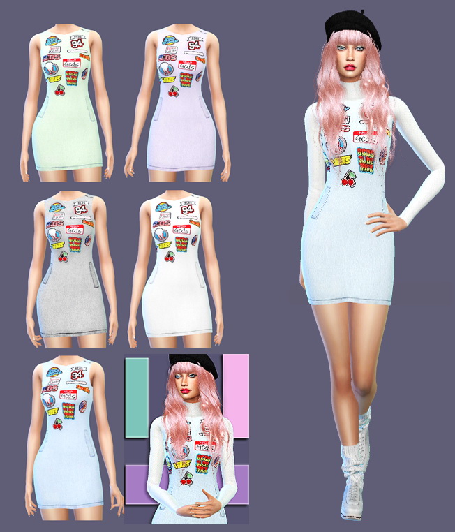 Sims 4 Dress and TurtleNeck Crop Top Accessory at Gisheld