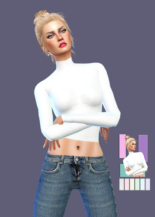 Sims 4 Dress and TurtleNeck Crop Top Accessory at Gisheld