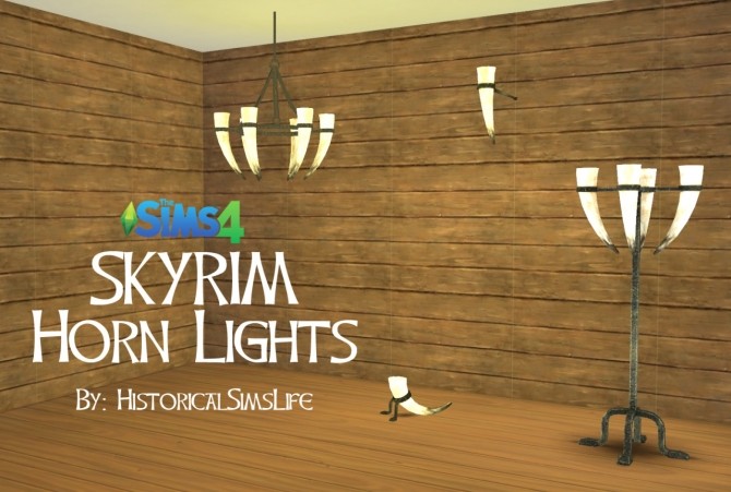 Sims 4 Skyrim Horn Lights by Anni K at Historical Sims Life