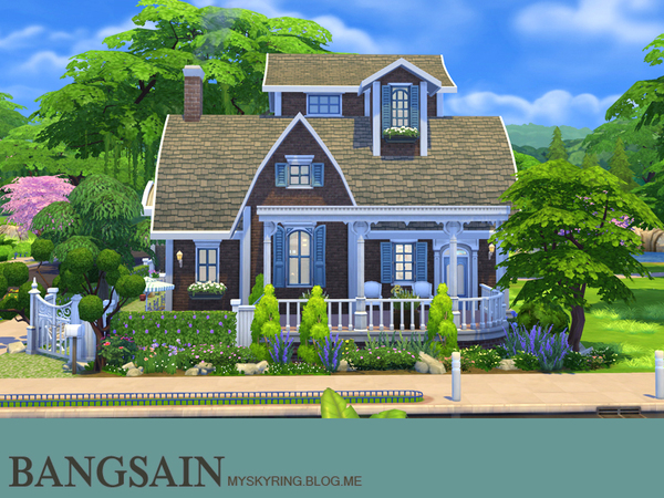 Sims 4 005 Blue House by myskyring at TSR