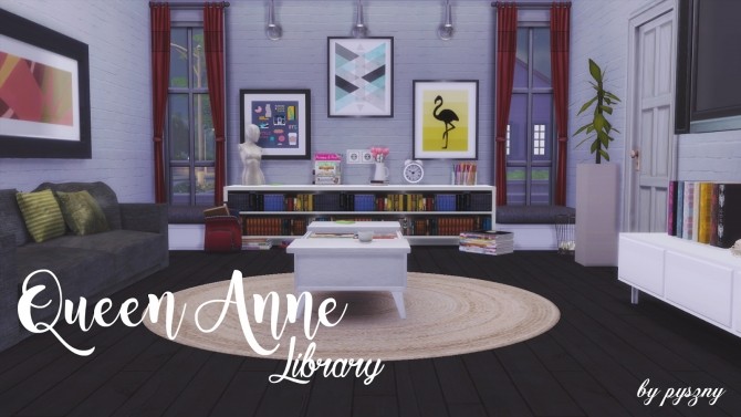 Sims 4 Queen Anne Library at Pyszny Design