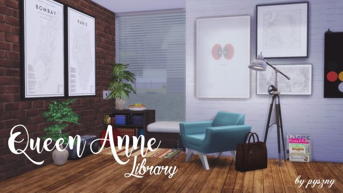 Sims 4 Queen Anne Library at Pyszny Design