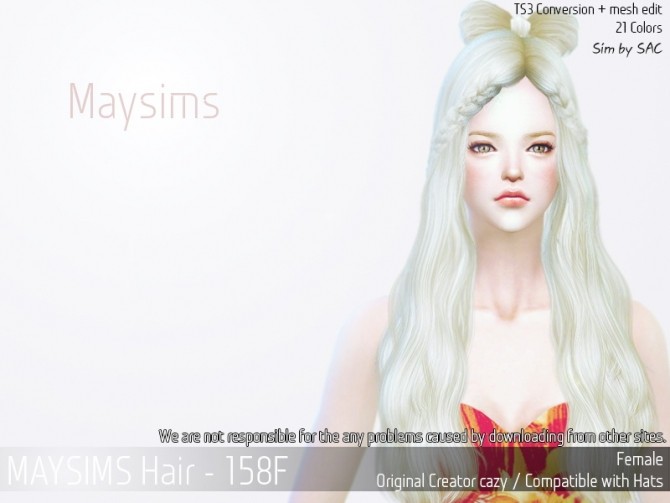 Sims 4 Hair 158 (Cazy) at May Sims