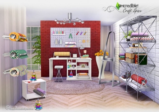 Sims 4 Craft space 14 new meshes at SIMcredible! Designs 4