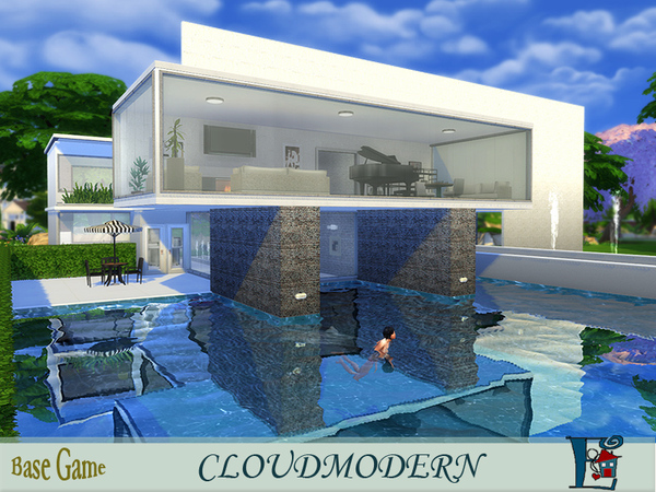 Sims 4 Cloudmodern house by evi at TSR