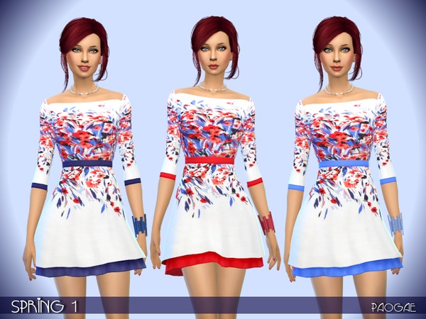 Sims 4 Spring 1 dress by Paogae at TSR