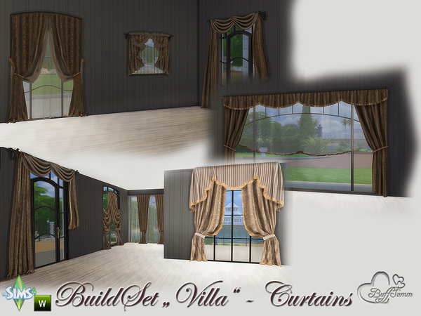 Sims 4 Build A Villa Curtains by BuffSumm at TSR