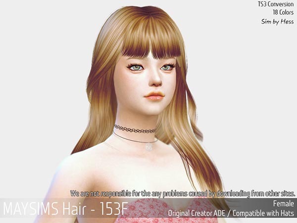 Sims 4 Hair 153F (ADE) at May Sims