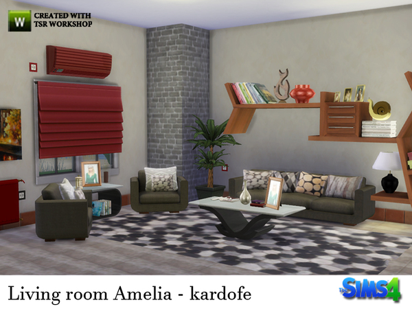 Sims 4 Living room Amelia by kardofe at TSR