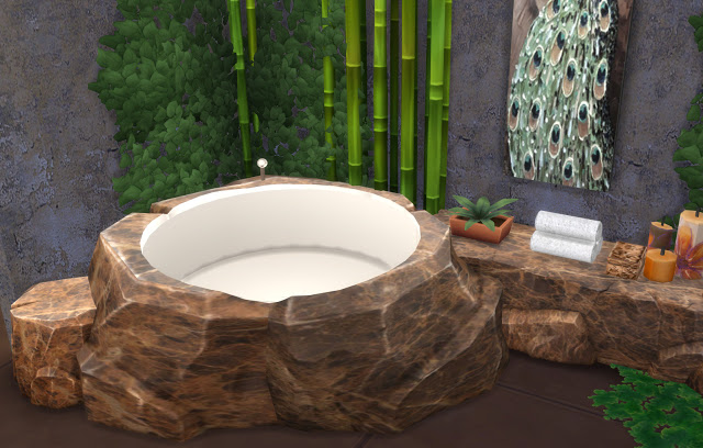 Sims 4 Ibiza bathroom by Mary Jiménez at pqSims4