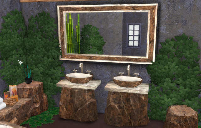 Sims 4 Ibiza bathroom by Mary Jiménez at pqSims4