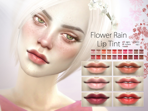 Sims 4 Flower Rain Lip Tint N61 by Pralinesims at TSR