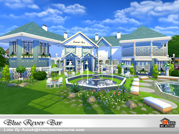 Sims 4 Blue Rever Bar by autaki at TSR