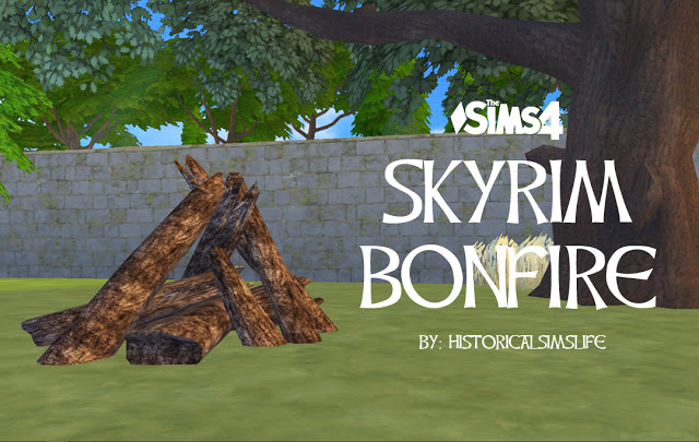 Sims 4 SKYRIM Bonfire by Anni K at Historical Sims Life