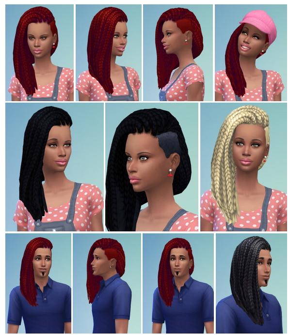 Sims 4 Shaved Braids for both at Birksches Sims Blog