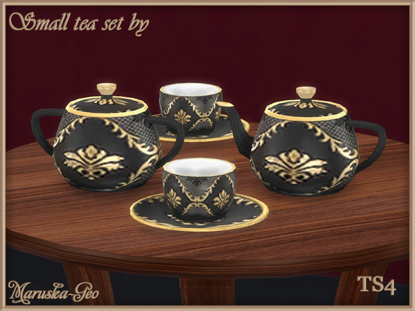 Sims 4 Small tea set by Maruska Geo at TSR