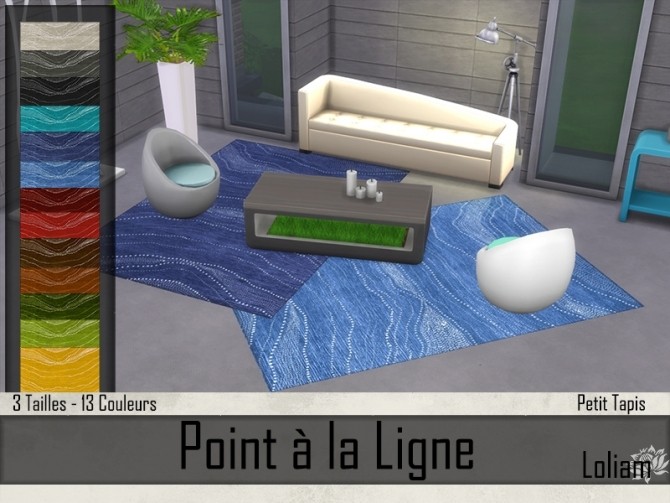Sims 4 Point à la Ligne rugs by Loliam at Sims Artists
