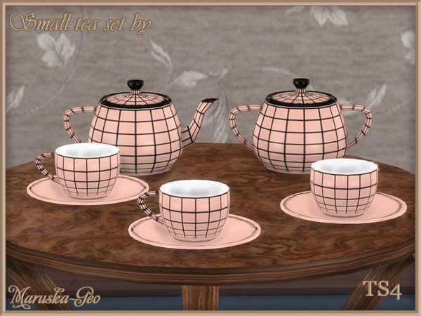 Sims 4 Small tea set by Maruska Geo at TSR