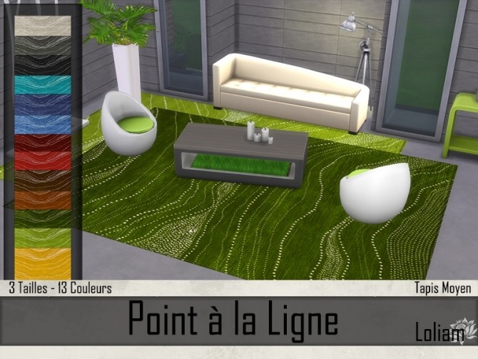 Sims 4 Point à la Ligne rugs by Loliam at Sims Artists