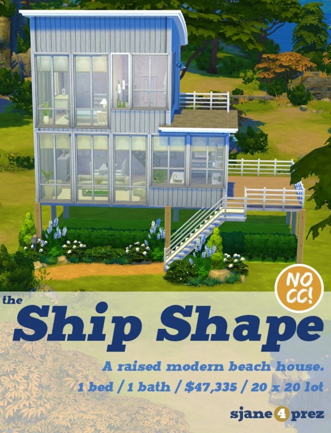 Sims 4 Ship shape modern beach house at 4 Prez Sims4