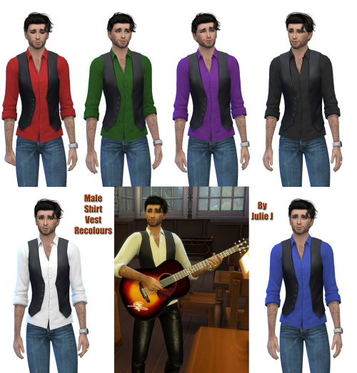 Sims 4 Male Shirt Vest Recolours at Julietoon – Julie J