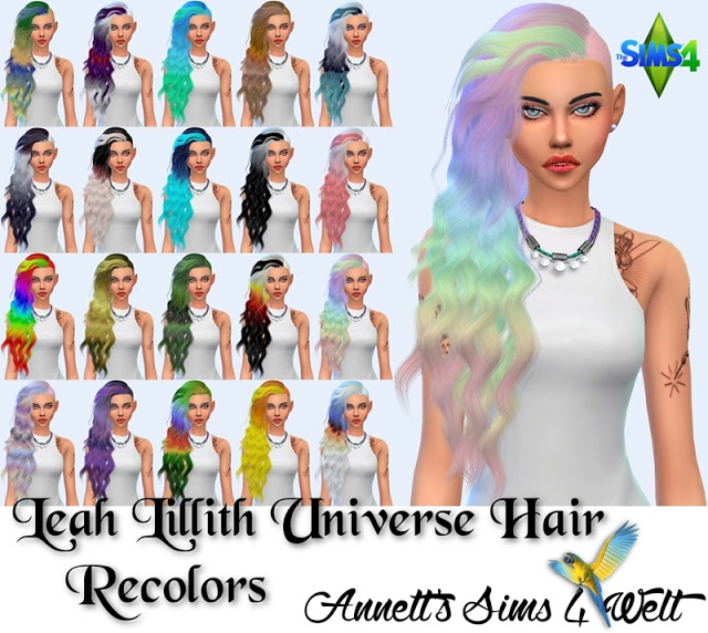 Sims 4 Leah Lillith Universe Hair Recolors at Annett’s Sims 4 Welt