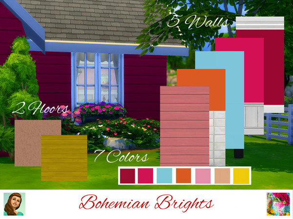 Sims 4 Bohemian Bright Walls by sharon337 at TSR