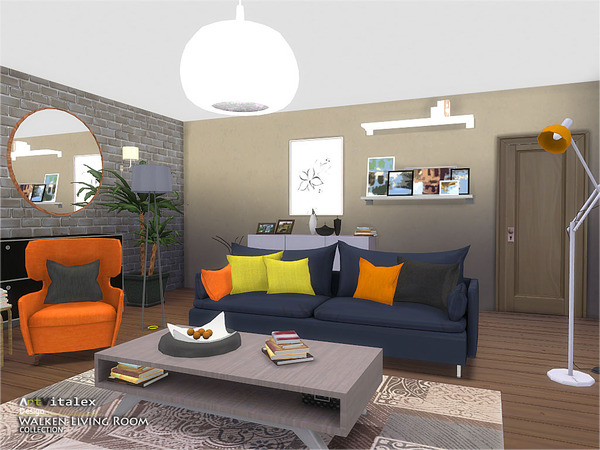 Sims 4 Walken Living Room by ArtVitalex at TSR