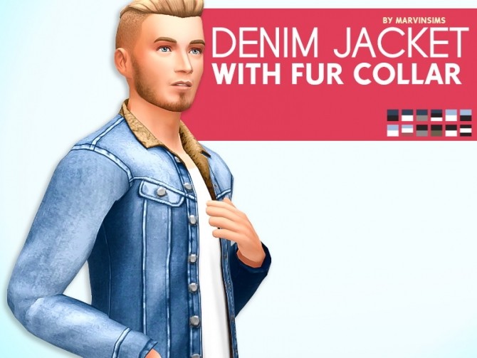 Sims 4 Denim Jackets with Fur Collar at Marvin Sims