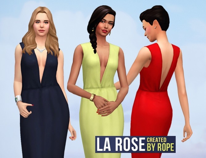 Sims 4 La Rose dress at Simsontherope