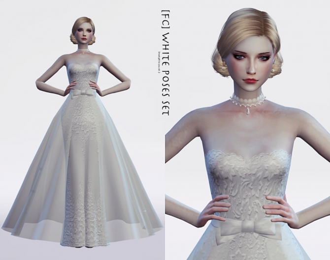 WHITE (Dress Special) poses at Flower Chamber » Sims 4 Updates