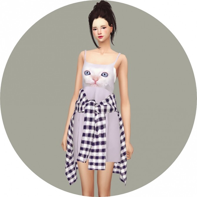 Sims 4 Tied Shirt Dress at Marigold