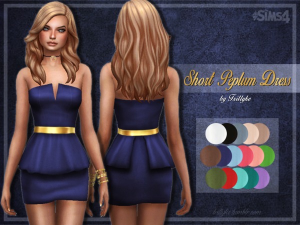 Sims 4 Short Peplum Dress by Trilly21 at TSR