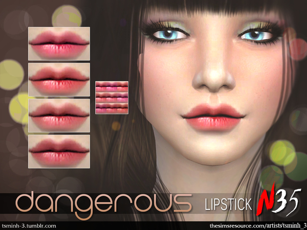 Sims 4 Dangerous Lipstick by tsminh 3 at TSR