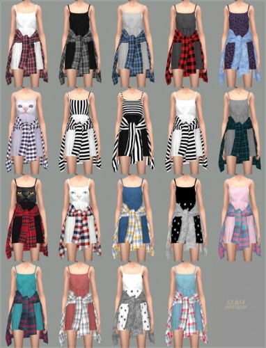 Tied Shirt Dress at Marigold » Sims 4 Updates