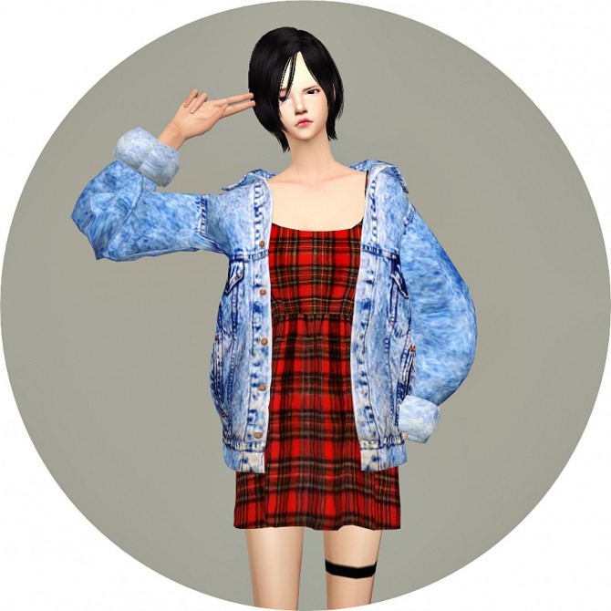 Sims 4 Vintage Denim Jacket Dress at Marigold