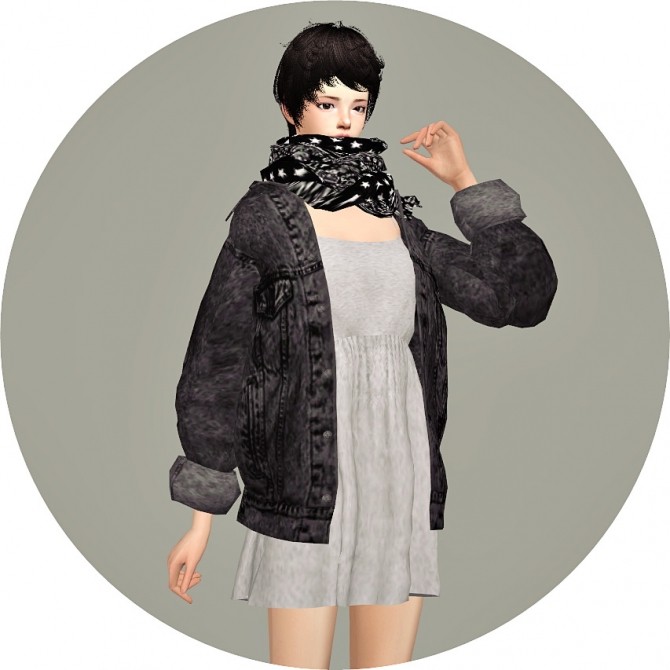 Sims 4 Vintage Denim Jacket Dress at Marigold