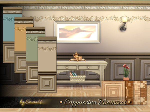 Sims 4 Cappuccino Wainscot by emerald at TSR