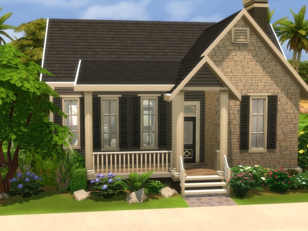 Sims 4 Traditional Base Game House by NelcaRed at TSR